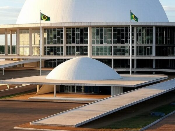 Edifício do Congresso Nacional em Brasília, simbolizando candidatura ao Senado em 2026.