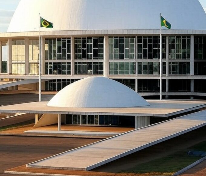 Edifício do Congresso Nacional em Brasília, simbolizando candidatura ao Senado em 2026.