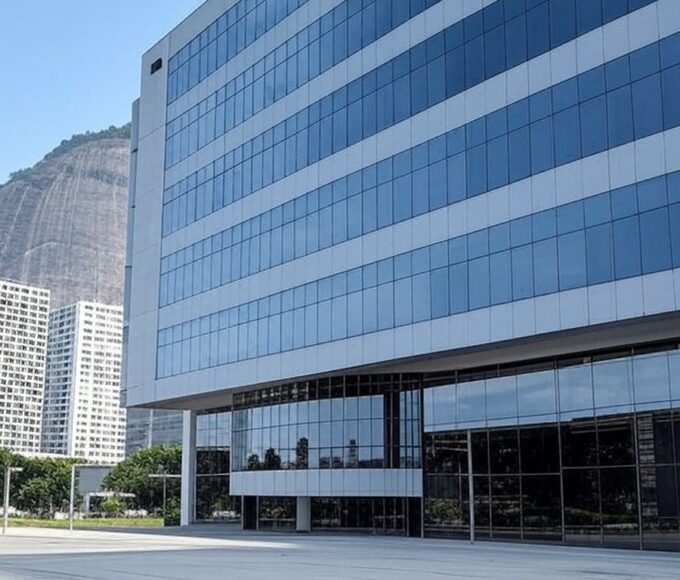 Edifício da Polícia Federal no Rio de Janeiro com Pão de Açúcar ao fundo, simbolizando determinação oficial.