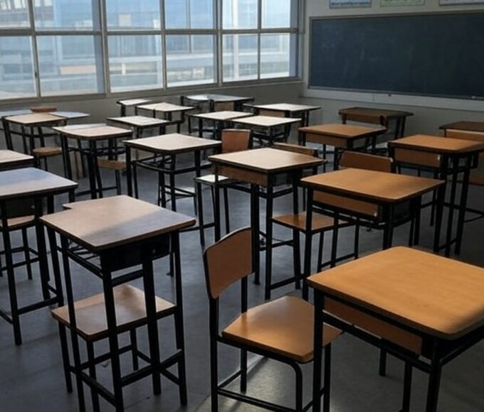 Escola pública em Brasília representando falhas no combate ao abuso infantil por falta de treinamento de professores.