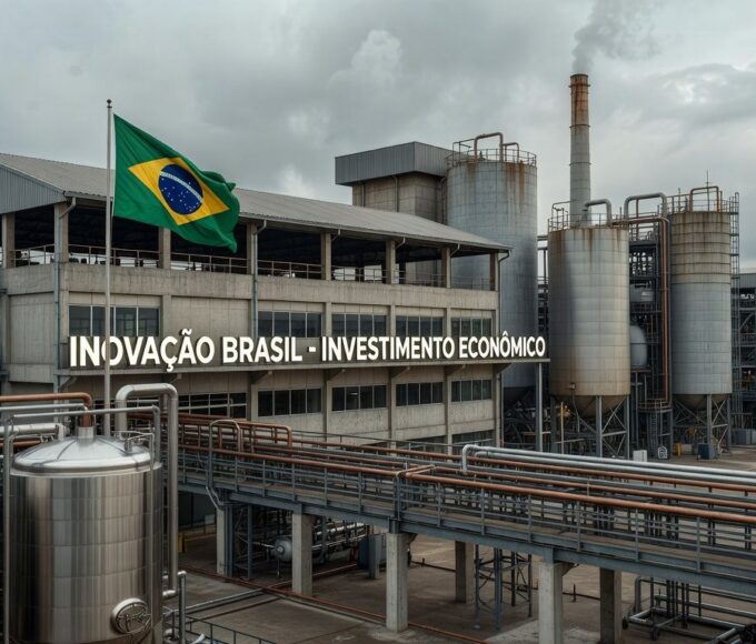 Fábrica moderna no Brasil representando investimentos do BNDES no programa Nova Indústria Brasil.