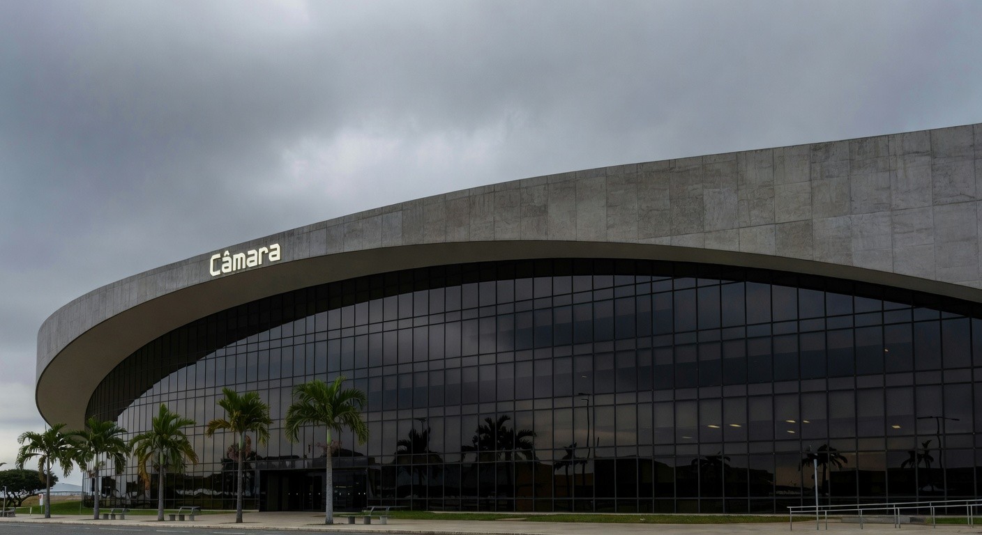 Edifício da CLDF em Brasília com elementos de cerimônia de título honorário sob suspeita de formalidades políticas.