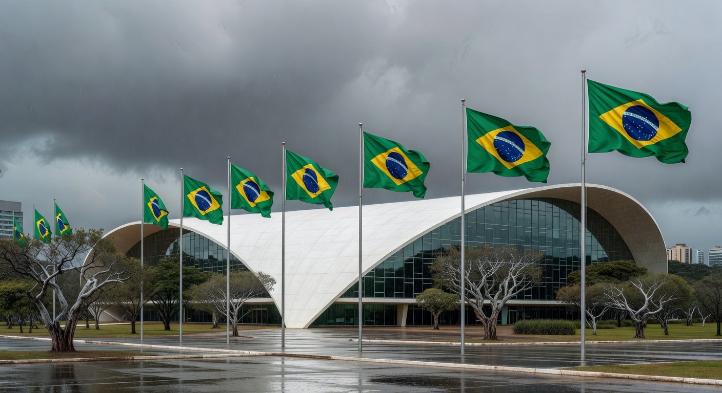 Edifício da CLDF em Brasília sob céu nublado, representando homenagem questionável a corretores de seguros em meio a crises econômicas.