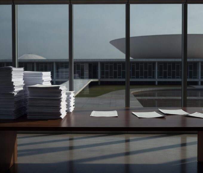 Prédio da Caesb em Brasília com relógio, ilustrando seleção de estagiários com prazos apertados e frustração de jovens desempregados.