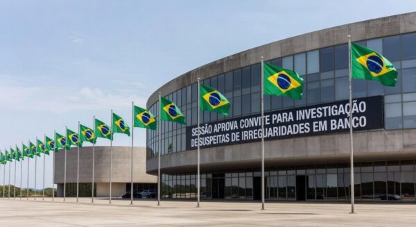 Edifício da Câmara Legislativa do DF em Brasília sob céu nublado, representando convite ao presidente do BRB para esclarecer gestão sob desconfiança.