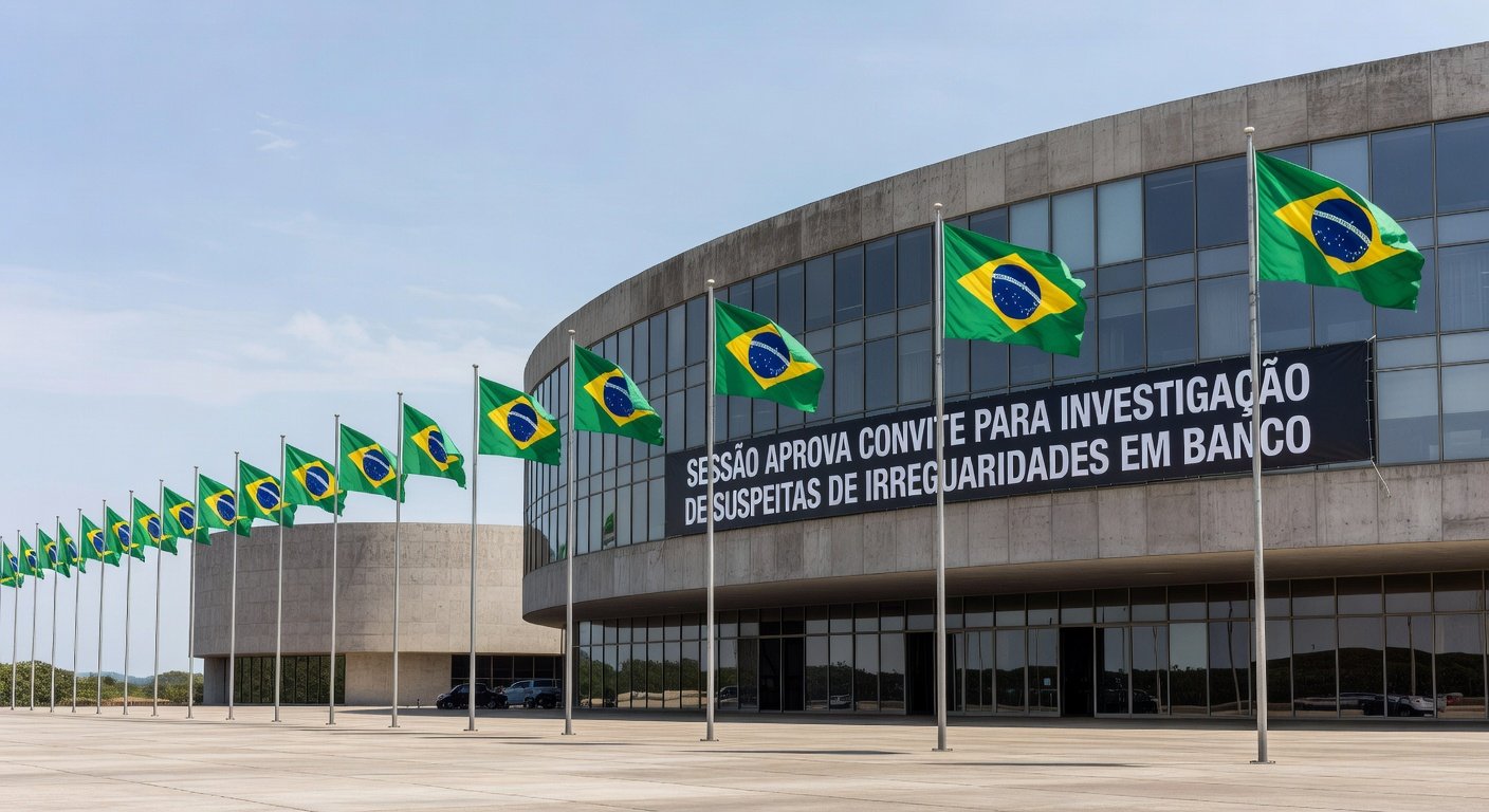 Edifício da Câmara Legislativa do DF em Brasília sob céu nublado, representando convite ao presidente do BRB para esclarecer gestão sob desconfiança.