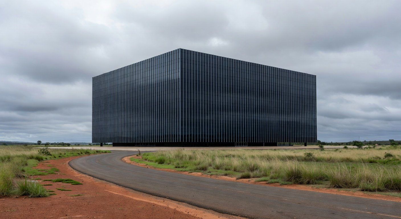 Edifício da Caesb em Brasília sob céu nublado, simbolizando anúncio de falecimento de diretor jurídico.