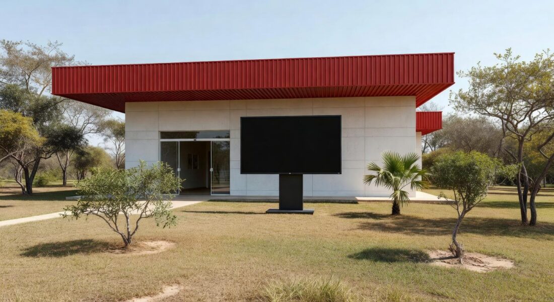 Fachada de UPA em Brazlândia, DF, com elemento de teleconsulta, representando agilização de atendimentos leves.