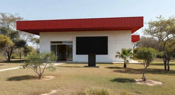 Fachada de UPA em Brazlândia, DF, com elemento de teleconsulta, representando agilização de atendimentos leves.