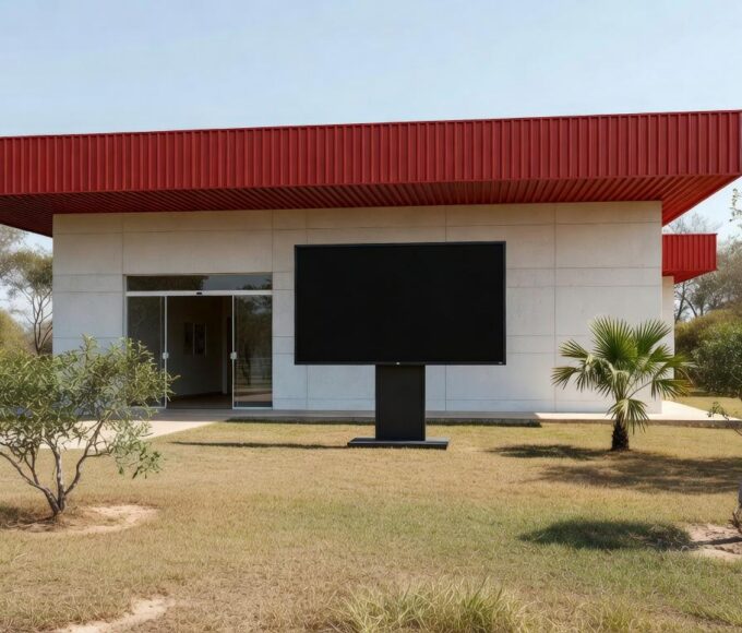 Fachada de UPA em Brazlândia, DF, com elemento de teleconsulta, representando agilização de atendimentos leves.