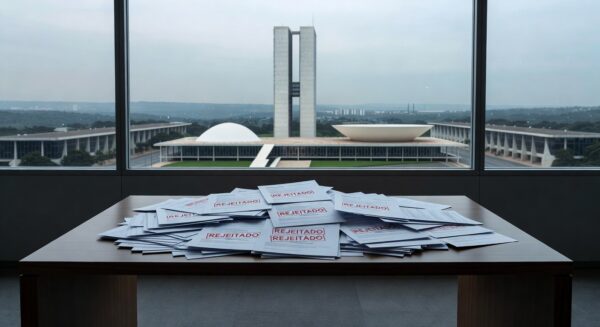 Fachada da Câmara Legislativa do DF com elementos de demora e críticas em lei de reinserção de idosos no trabalho.