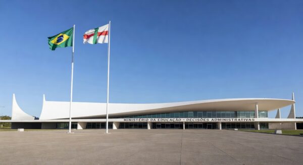 Edifício governamental em Brasília simbolizando suspensão de portaria para salários de professores temporários.