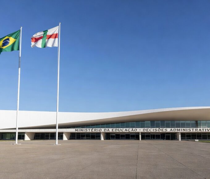 Edifício governamental em Brasília simbolizando suspensão de portaria para salários de professores temporários.