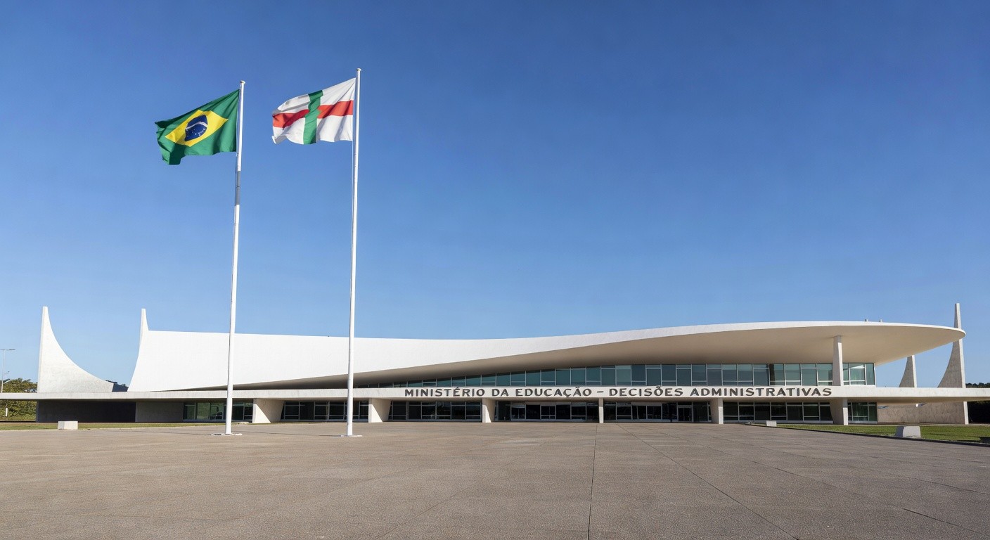 Edifício governamental em Brasília simbolizando suspensão de portaria para salários de professores temporários.