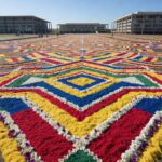 1 de 1 montagem-do-tradicional-tapete-de-corpus-christi-na-esplanada-dos-ministerios-em-brasilia-metropoles-8 - Foto: HUGO BARRETO / METRÓPOLES @hugobarretophoto