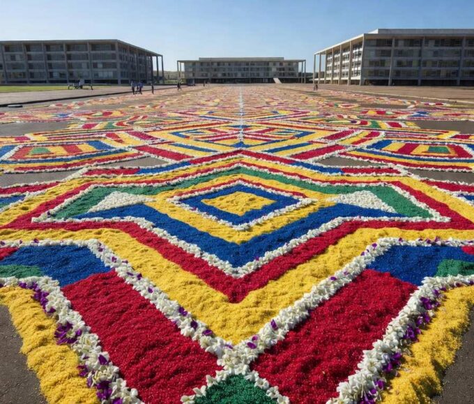 1 de 1 montagem-do-tradicional-tapete-de-corpus-christi-na-esplanada-dos-ministerios-em-brasilia-metropoles-8 - Foto: HUGO BARRETO / METRÓPOLES @hugobarretophoto