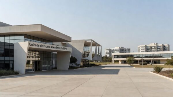 Unidade de Pronto Atendimento no DF registrando atendimentos por sintomas respiratórios