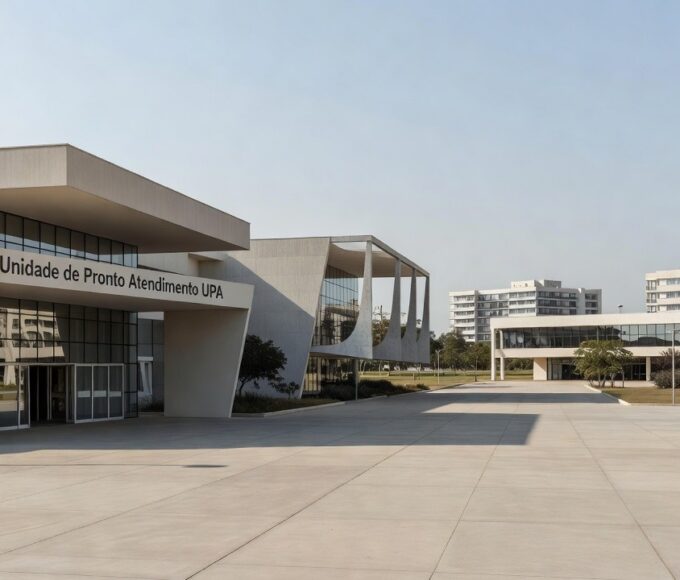Unidade de Pronto Atendimento no DF registrando atendimentos por sintomas respiratórios