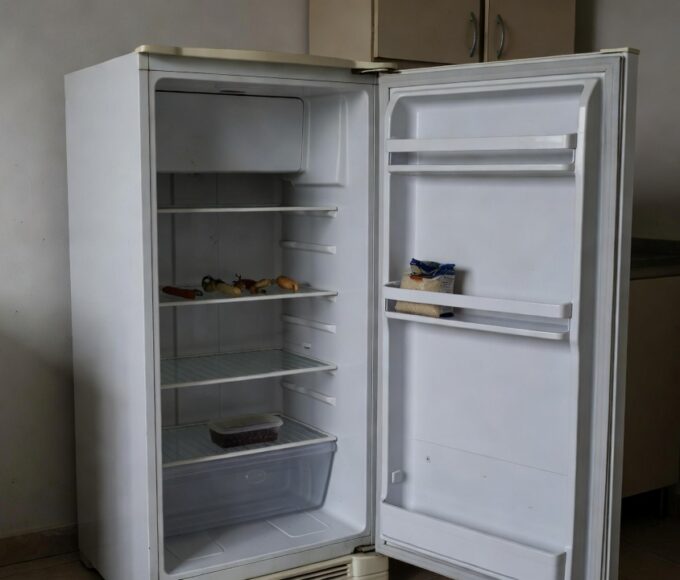 Mesa com alimentos escassos em cozinha do DF representando insegurança alimentar de idosos