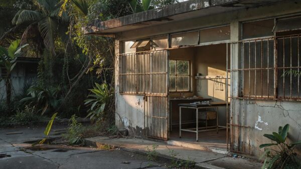 Hospital público vazio no DF simbolizando crise crônica do SUS