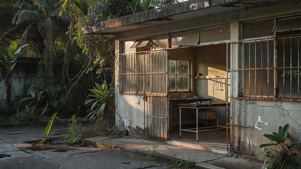 Hospital público vazio no DF simbolizando crise crônica do SUS