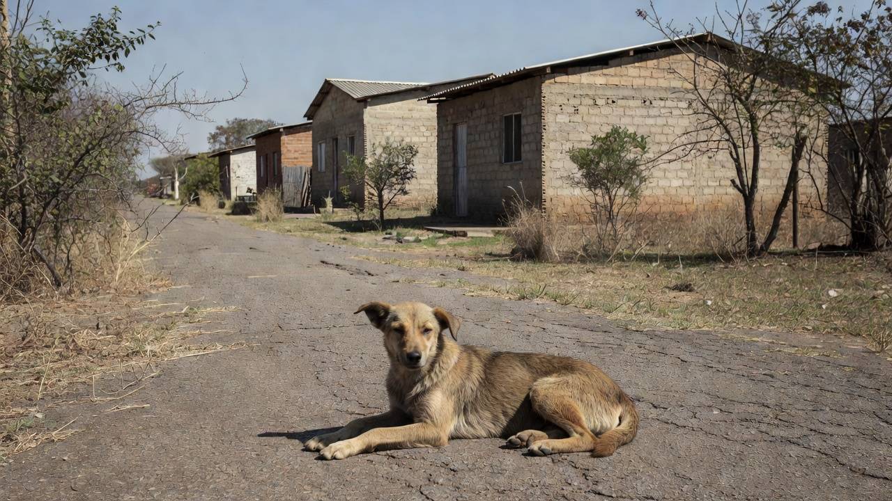 Cachorro comunitário em rua de Recanto das Emas, Brasília