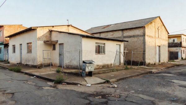 Centro de assistência social abandonado em Brasília representando falência do poder público