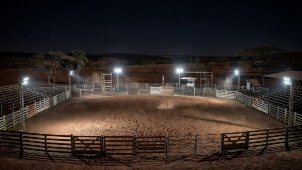 Arena de rodeio no Recanto das Emas durante o AGROSAT Tour 2026