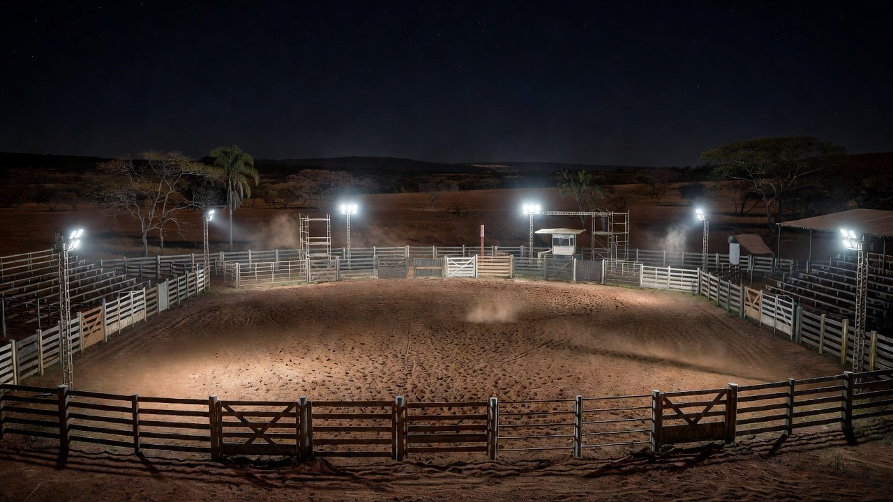 Arena de rodeio no Recanto das Emas durante o AGROSAT Tour 2026