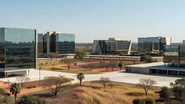 Fachada da Câmara Legislativa do DF em Brasília durante debate sobre territórios criativos