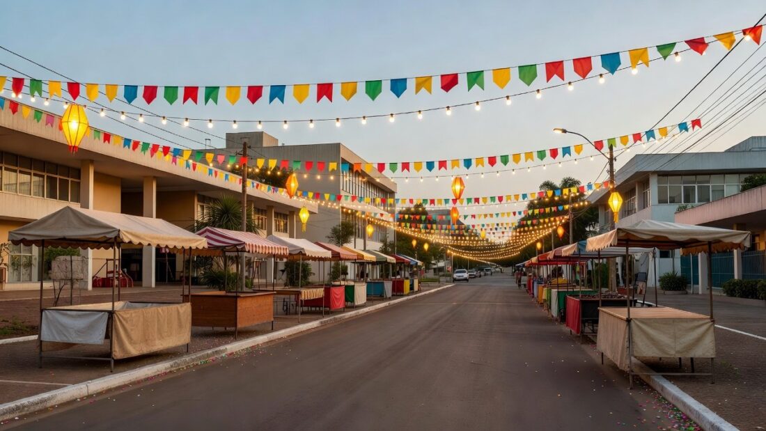 Rua de Lazer em Guará II com decoração para edição especial de férias
