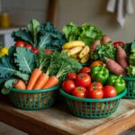 Cestas verdes com vegetais frescos para beneficiários do Cartão Prato Cheio no DF
