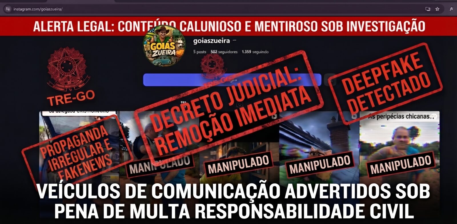 Justiça Eleitoral determina remoção de deepfakes contra candidato Cristóvão Tormin em Goiás