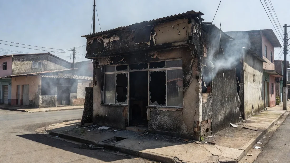 Comércio incendiado em Planaltina após incêndio criminoso