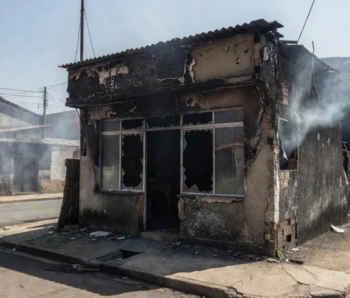 Comércio incendiado em Planaltina após incêndio criminoso