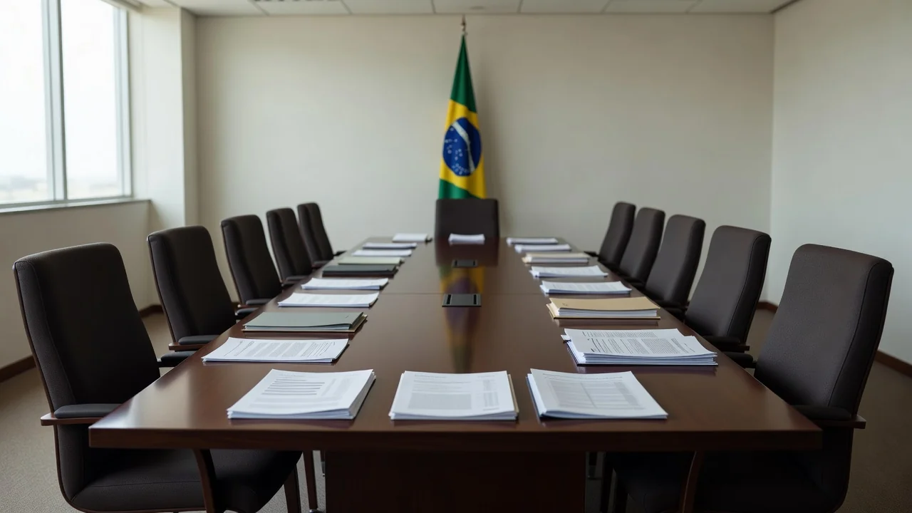 Sala de reunião sobre socorro de R$ 6,6 bi ao BRB em Brasília