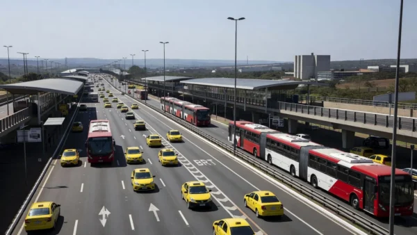 Táxis do DF autorizados no corredor do BRT Sul em Brasília