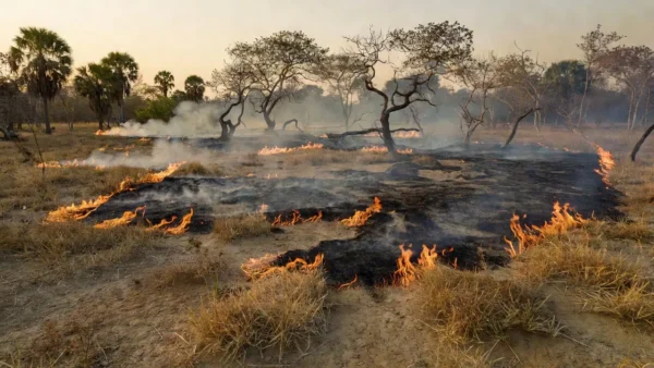 Queima controlada em 300 hectares de cerrado no DF para prevenir incêndios