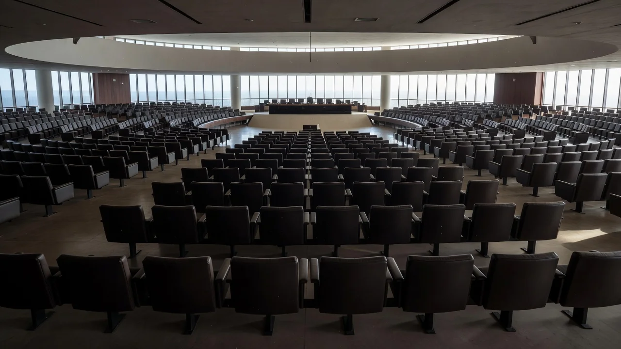 Plenário vazio da CLDF em Brasília revela isolamento dos deputados