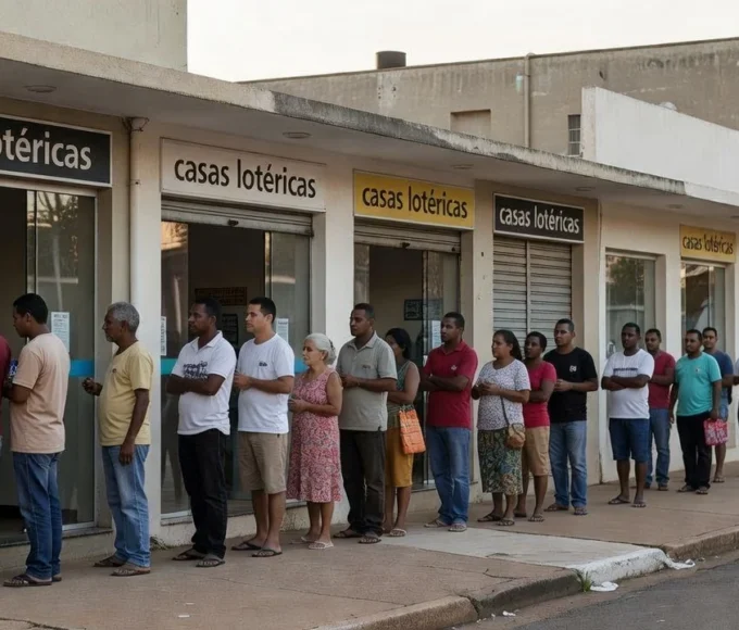 Fila em casa lotérica em Brasília para Lotofácil da Independência