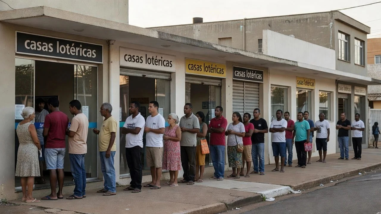 Fila em casa lotérica em Brasília para Lotofácil da Independência
