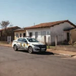 Viatura da Polícia Civil em rua do Recanto das Emas, Brasília
