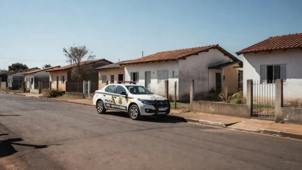 Viatura da Polícia Civil em rua do Recanto das Emas, Brasília