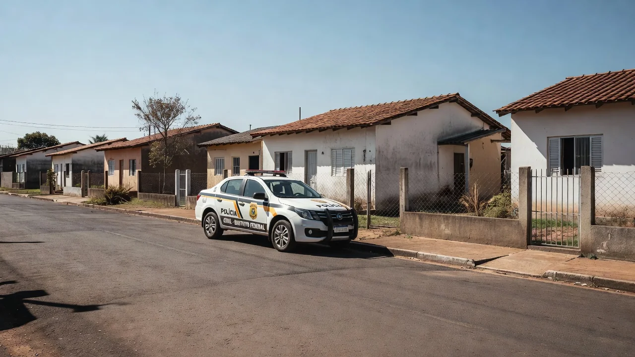 Viatura da Polícia Civil em rua do Recanto das Emas, Brasília