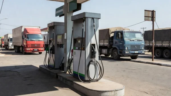 Posto de combustível com bombas de diesel no Brasil