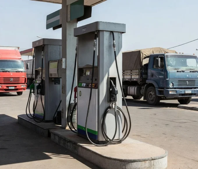 Posto de combustível com bombas de diesel no Brasil